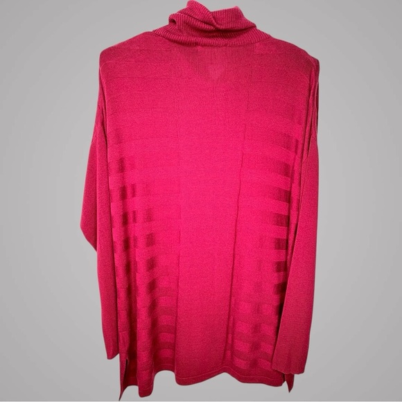 A August Silk XL Longline Pullover Y2K Dark Academia Draped Neck Burgundy Lagom - Picture 10 of 14